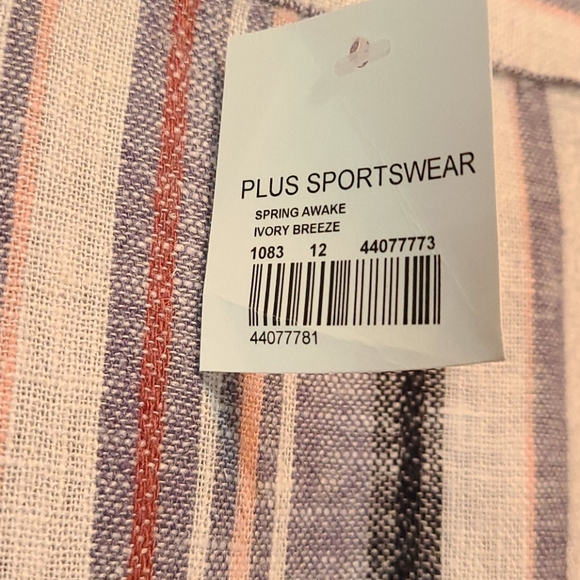 Cato Sportswear Button Up, V-Neck Tunic Spring Awake-Ivory Breeze (22/24) NWT - Picture 10 of 13